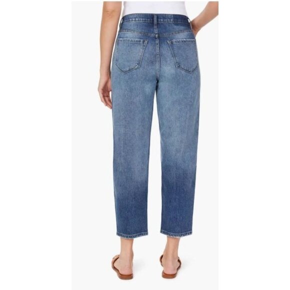 Kensie Womens Jessica High Rise Barrel Leg Med Wash Cropped Jeans Sz 8 New - Picture 4 of 9
